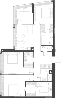 Планировка — Дом Дау, 1-комн., 130 м²