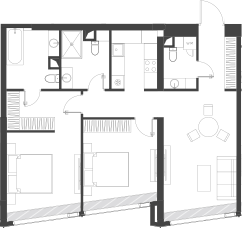 Планировка — Дом Дау, 1-комн., 84 м²