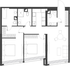 Планировка — Дом Дау, 1-комн., 84 м²
