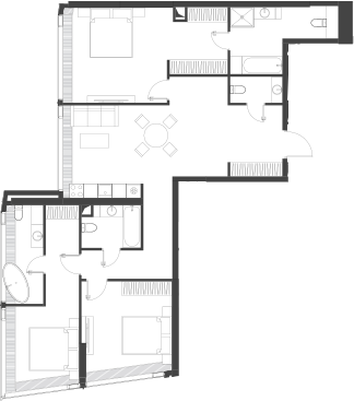 Планировка — Дом Дау, 1-комн., 123 м²