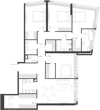 Планировка — Дом Дау, 1-комн., 159 м²