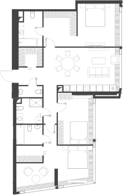 Планировка — Дом Дау, 1-комн., 126 м²