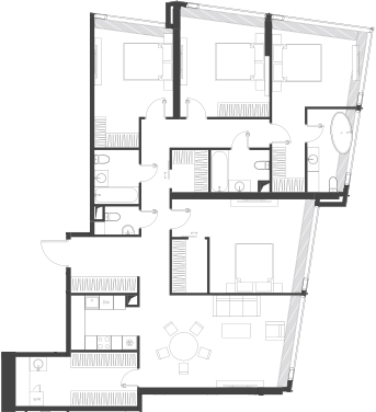 Планировка — Дом Дау, 1-комн., 161 м²