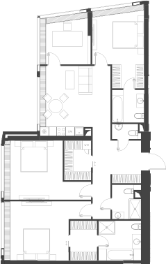 Планировка — Дом Дау, 1-комн., 130 м²
