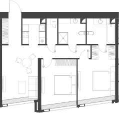 Планировка — Дом Дау, 1-комн., 81 м²