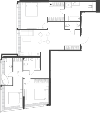 Планировка — Дом Дау, 1-комн., 123 м²