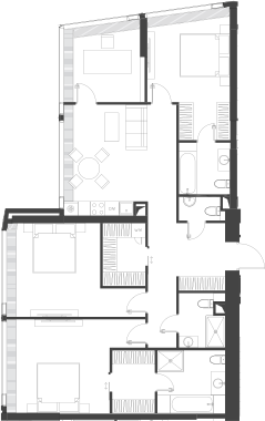 Планировка — Дом Дау, 1-комн., 130 м²