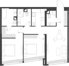 Планировка — Дом Дау, 1-комн., 84 м²
