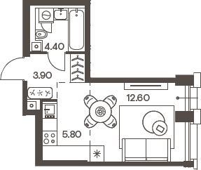 Планировка — INJOY, Студия, 27 м²