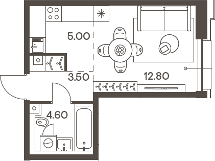Планировка — INJOY, Студия, 26 м²