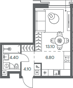 Планировка — INJOY, Студия, 28 м²