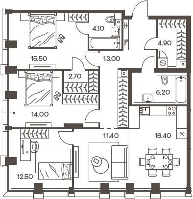Планировка — INJOY, 4-комн., 101 м²