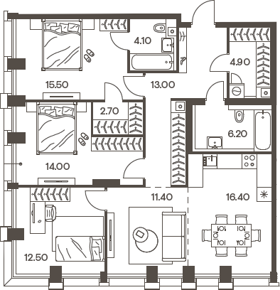 Планировка — INJOY, 4-комн., 101 м²
