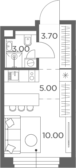 Планировка — Белый Град, Студия, 22 м²