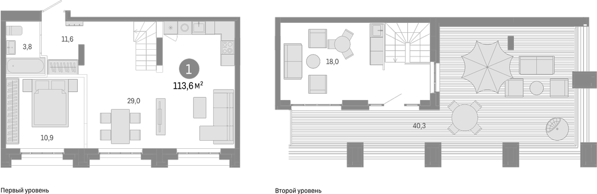 Планировка — Метроном, 1-комн., 73 м²