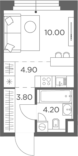Планировка — Белый Град, Студия, 23 м²
