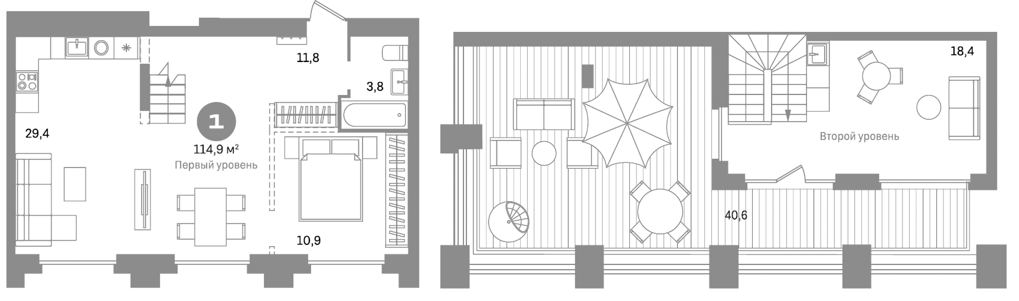 Планировка — Метроном, 1-комн., 73 м²
