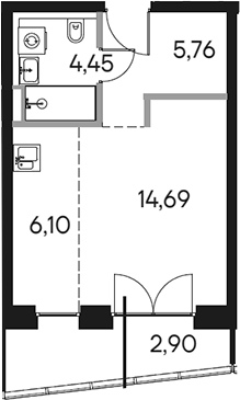 Планировка — Селигер Сити, Студия, 31 м²