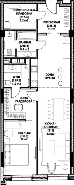 Планировка — Клубный дом Sole Hills, 2-комн., 81 м²