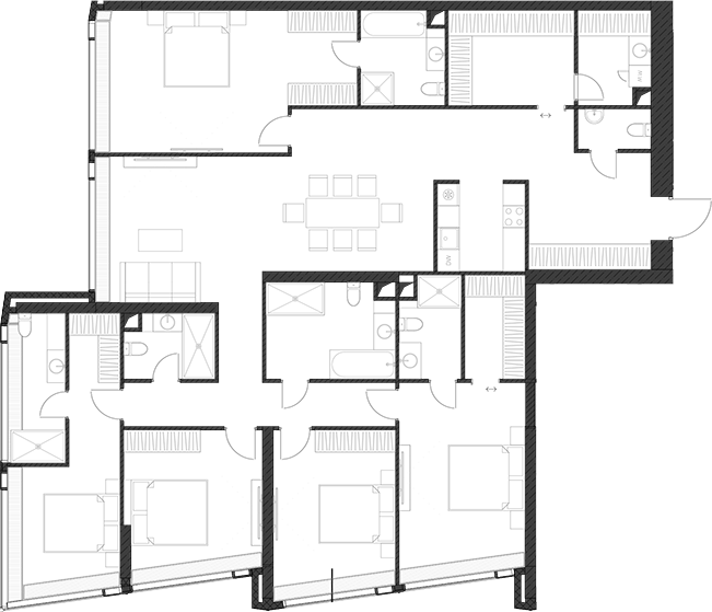 Планировка — Дом Дау, 1-комн., 219 м²