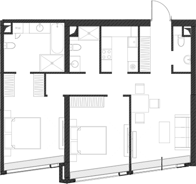 Планировка — Дом Дау, 1-комн., 83 м²