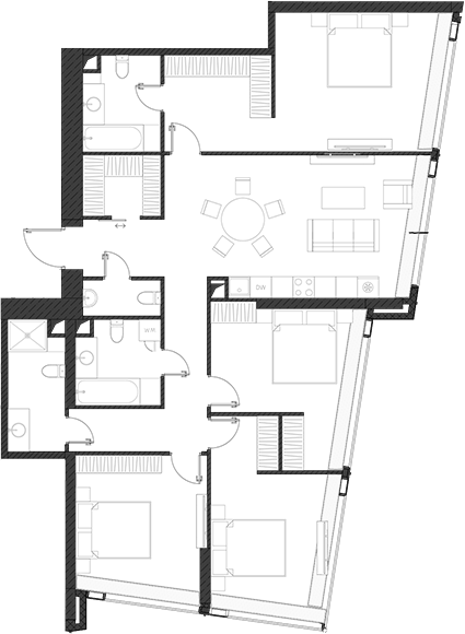 Планировка — Дом Дау, 1-комн., 139 м²