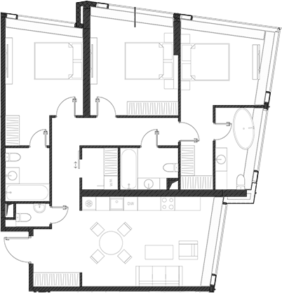 Планировка — Дом Дау, 1-комн., 112 м²