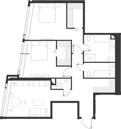 Планировка — Дом Дау, 1-комн., 100 м²
