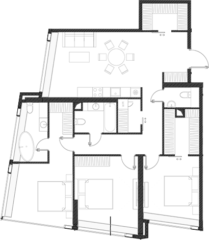 Планировка — Дом Дау, 1-комн., 112 м²