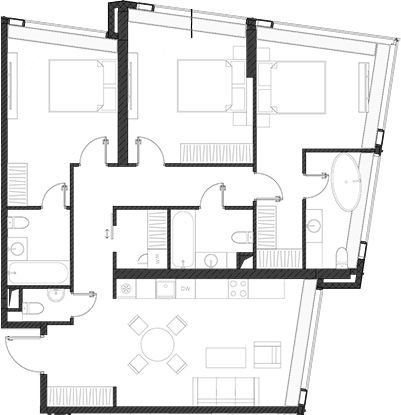 Планировка — Дом Дау, 1-комн., 112 м²