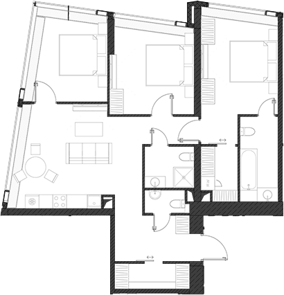 Планировка — Дом Дау, 1-комн., 101 м²