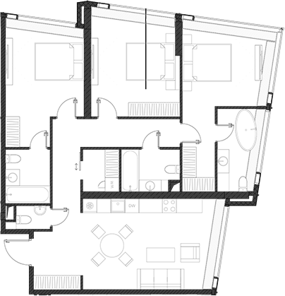 Планировка — Дом Дау, 1-комн., 112 м²