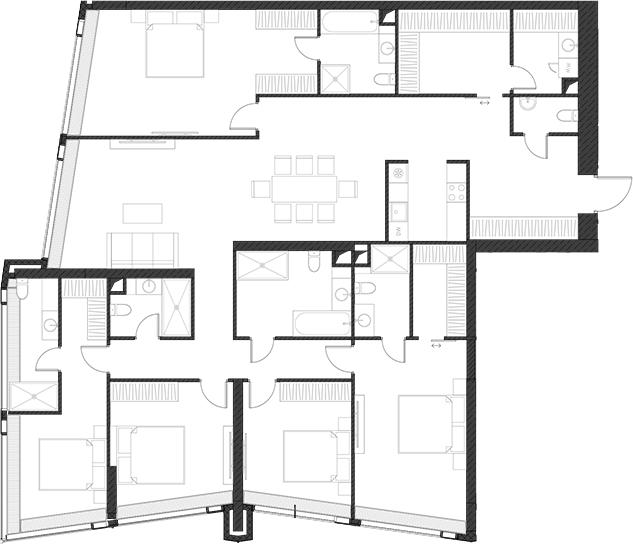 Планировка — Дом Дау, 1-комн., 226 м²