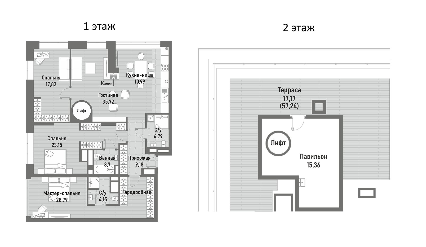 Планировка — Ренессанс, 4-комн., 154 м²