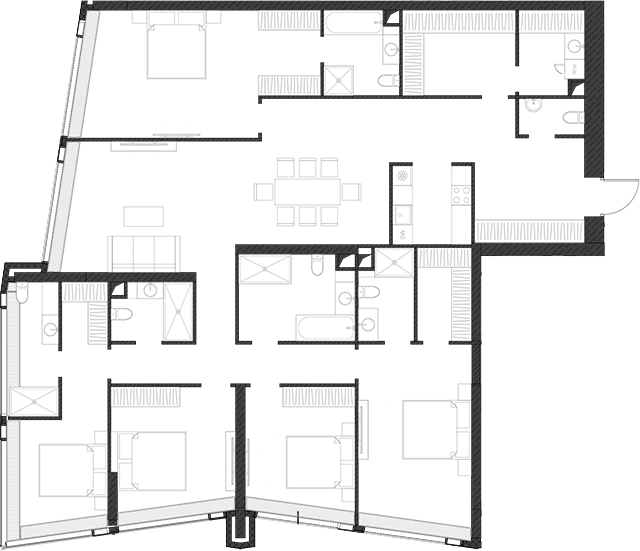 Планировка — Дом Дау, 1-комн., 223 м²