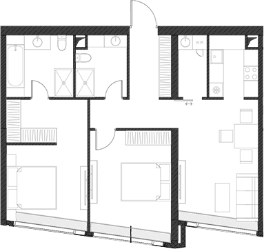Планировка — Дом Дау, 1-комн., 82 м²