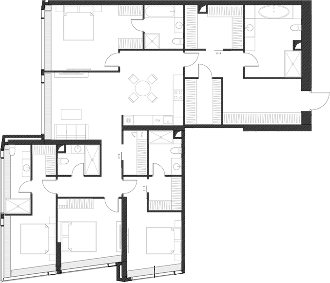 Планировка — Дом Дау, 1-комн., 189 м²