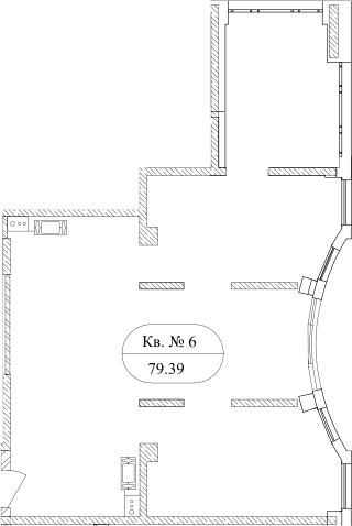 Планировка — Маршал, 1-комн., 77 м²