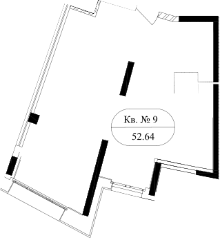 Планировка — Маршал, 1-комн., 49 м²