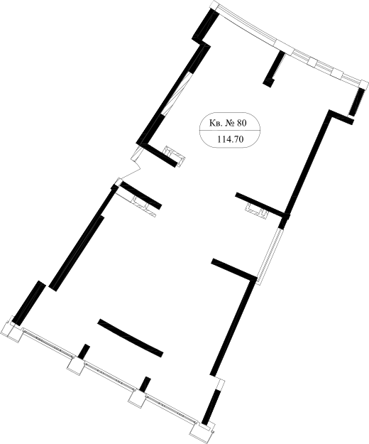 Планировка — Маршал, 1-комн., 108 м²