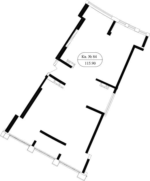 Планировка — Маршал, 1-комн., 110 м²