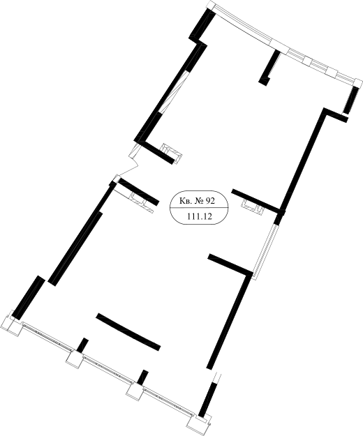 Планировка — Маршал, 1-комн., 109 м²