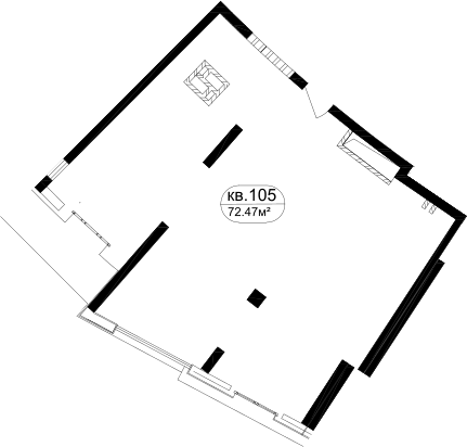 Планировка — Маршал, 1-комн., 68 м²
