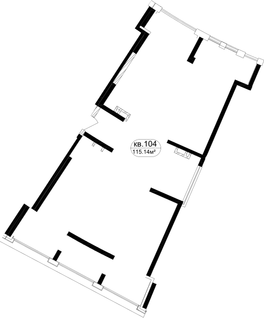 Планировка — Маршал, 1-комн., 109 м²