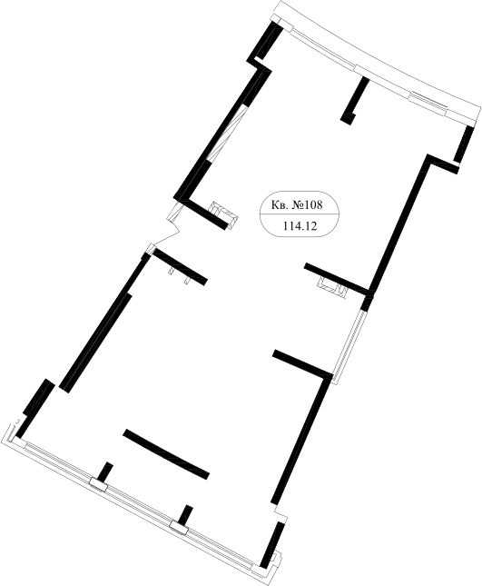 Планировка — Маршал, 1-комн., 109 м²