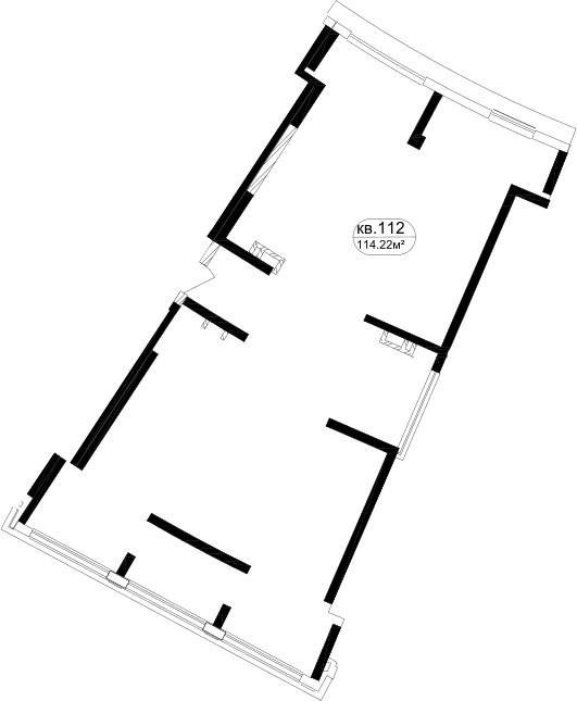 Планировка — Маршал, 1-комн., 109 м²