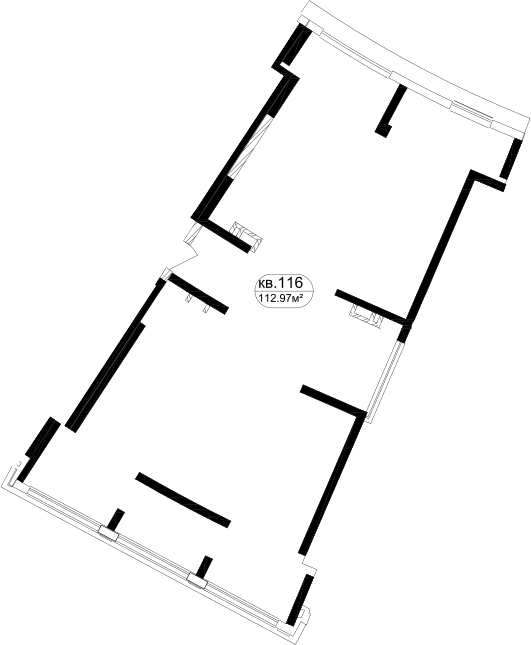 Планировка — Маршал, 1-комн., 107 м²