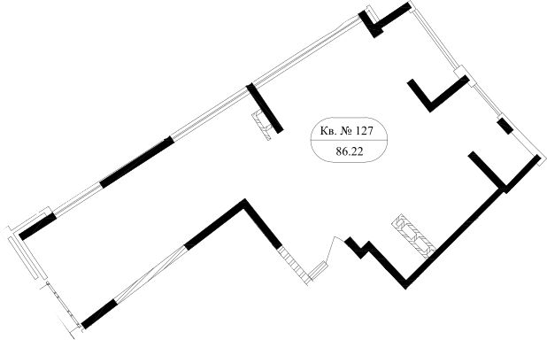 Планировка — Маршал, 1-комн., 80 м²