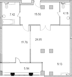 Планировка — Маршал, 2-комн., 89 м²