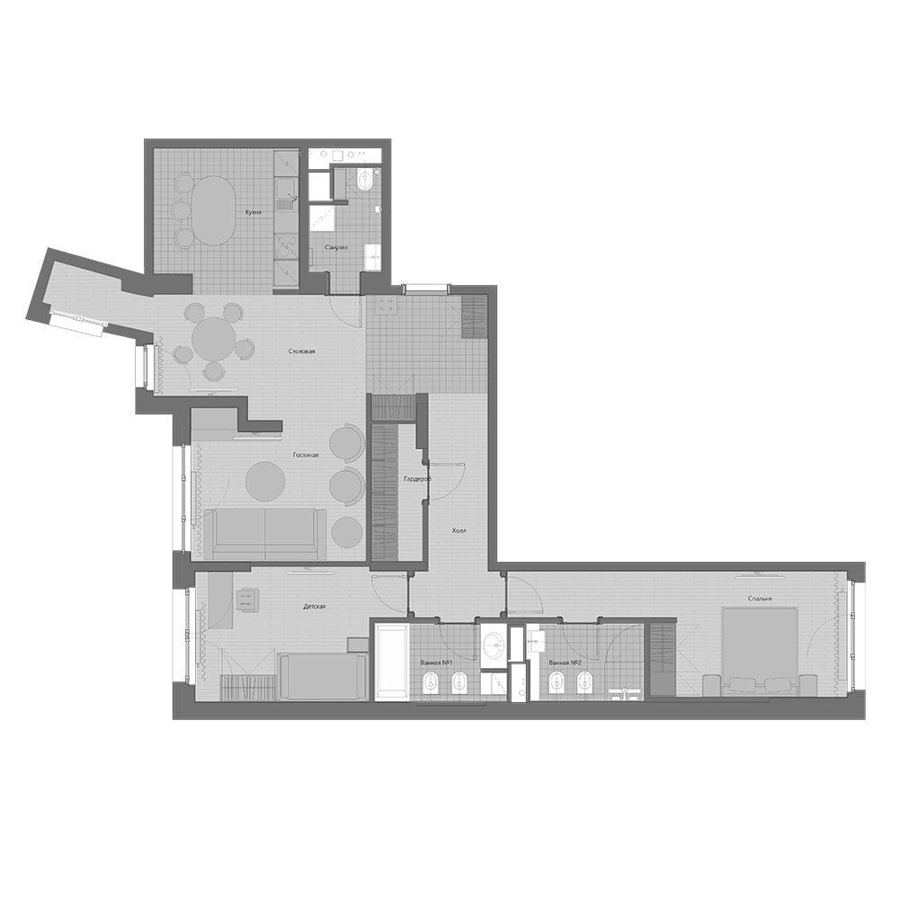 Планировка — Маршал, 3-комн., 98 м²